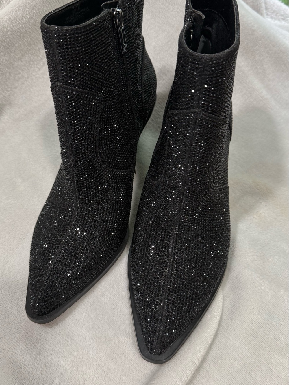 JESSICA SIMPSON ZALOR RHINESTONE
WESTERN BOOTIE Black GLITTER GABOR(new)